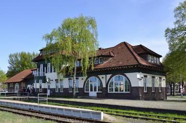 Fototapeta na wymiar Bahnhof der Museumsbahn Karoline in Geesthacht