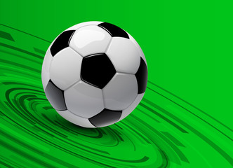 Football background, 3d vector with soccer ball.