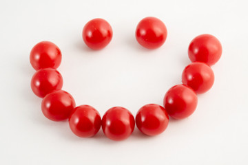 Smile face made from tomatoes