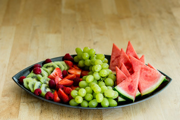 A selection of fruit on a platter 