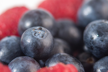 Blueberries and Raspberries - close up
