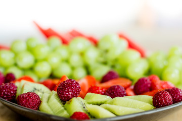 close up of a fruit platter 