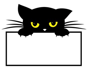 Frame with black kitten.