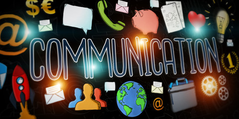 Hand-drawn communication text presentation