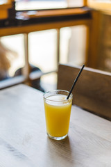 Glass of fresh orange juice.