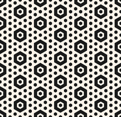 Simple geometric seamless pattern with hexagons. Abstract texture