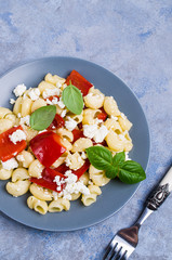Traditional pasta with cottage cheese