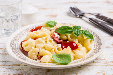 Traditional pasta with cottage cheese