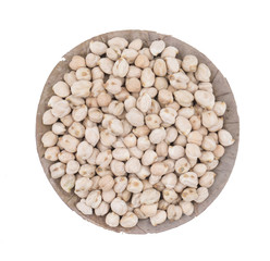 White Chick Pea or Kabuli Chana isolated on White Background