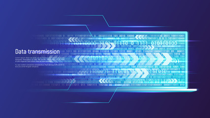 Data transmission technology concept. Vector illustration.