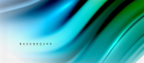 Blurred fluid colors background, abstract waves lines, vector illustration