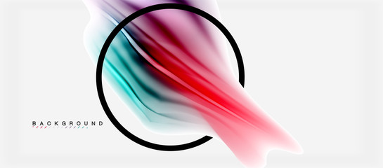 Blurred fluid colors background, abstract waves lines, vector illustration