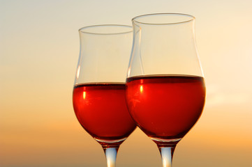 赤ワイン夕日