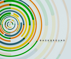 Circular lines, circles, geometric abstract background