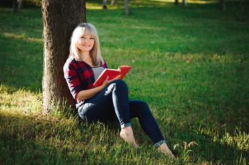 girl with book