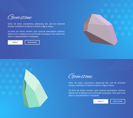 Gemstone Webpages Design with Push Buttons Vector