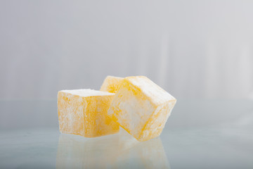 Tasty oriental sweets Turkish delight (lokum)