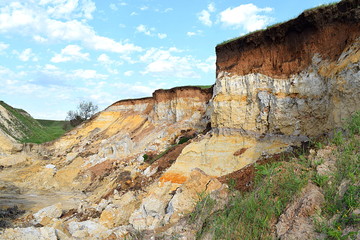 Opencast mining quarry, sand.
