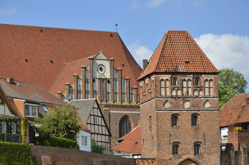 Fototapeta premium Elbtor und Stephanskirche, Tangermünde