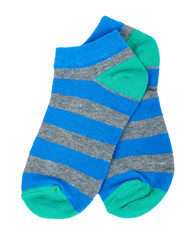 Cotton kid sock isolated on white background