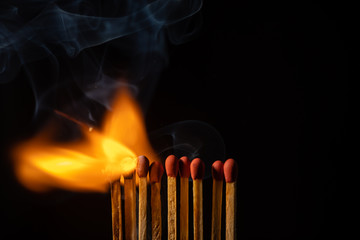  Flames of matches