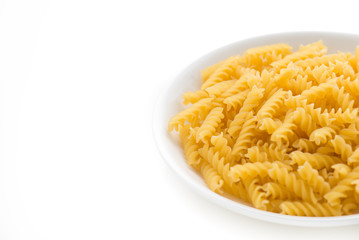 raw pasta in on isolated white background

