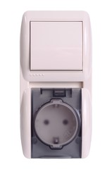 Fototapeta premium Wall light switch with outlet.