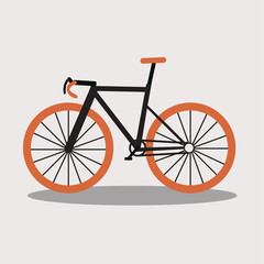Bicycle icon or sign in cartoon acting for logo