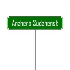 Anzhero Sudzhensk Town sign - place-name sign