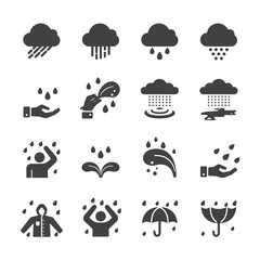 Rain icon set