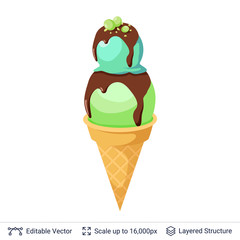 Ice cream refreshing dessert.