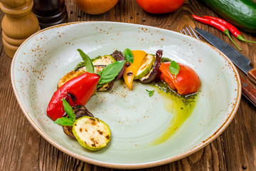 grilled vegetables on a plate