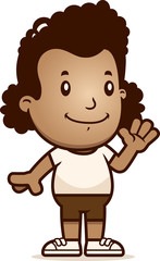 Cartoon Girl Waving