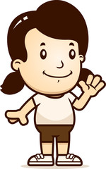 Cartoon Girl Waving