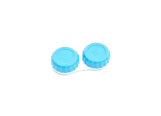 Contact lens container isolated on white