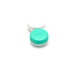 Contact lens container isolated on white