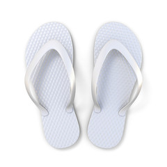 White flip flops top view 3D rendering