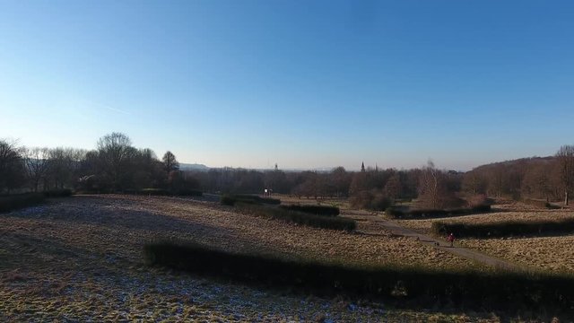 Aerial shot of Castrop-Rauxel with a astonishig view over Nordrhein-Westfalen, Germany.