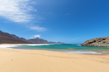 Fototapeta na wymiar Partial view of Barlovento beach in Fuerteventura, Spain