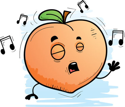 Cartoon Peach Singing