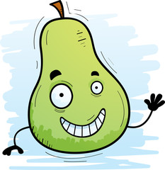 Cartoon Pear Waving