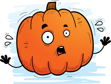 Scared Cartoon Pumpkin