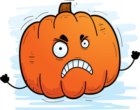 Angry Cartoon Pumpkin