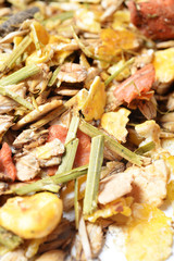  natural sportive  muesli background. for horse.macro