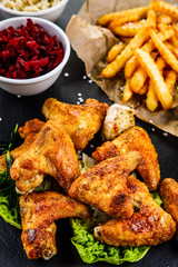 Kentucky wings with French fries