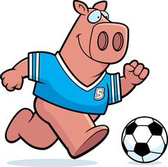 Cartoon Pig Soccer