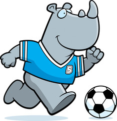 Cartoon Rhino Soccer
