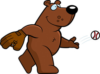 Cartoon Bear Baseball