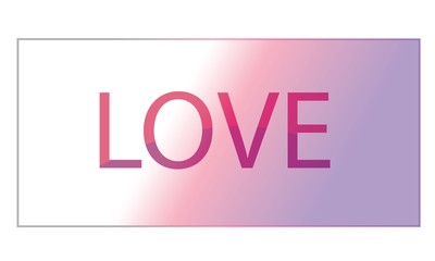 LOVE with gradient box