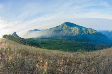Fototapeta premium mountain landscape national park with trekking route walking trail to the peak beautiful view